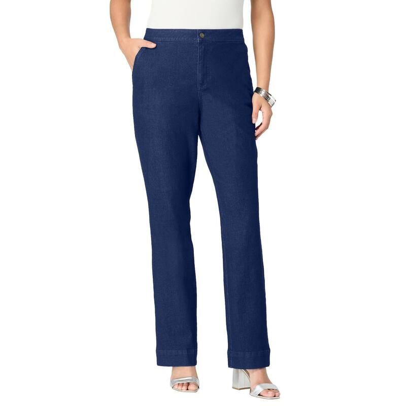 ロアマンズ レディース ボトムス デニムパンツ ブーツカット プラスサイズ ブーツ Roamans Womens Plusize HighRise Bootcut Denim Trouser Dark Wash デニム