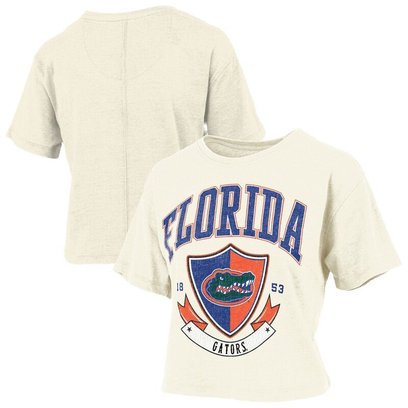 プレスボックス レディース トップス Tシャツ ヴィンテージ クロップド Womens Pressbox Cream Florida Gators Buckler Vintage Cropped TShirt Fld Beige ベージュ 9,975円