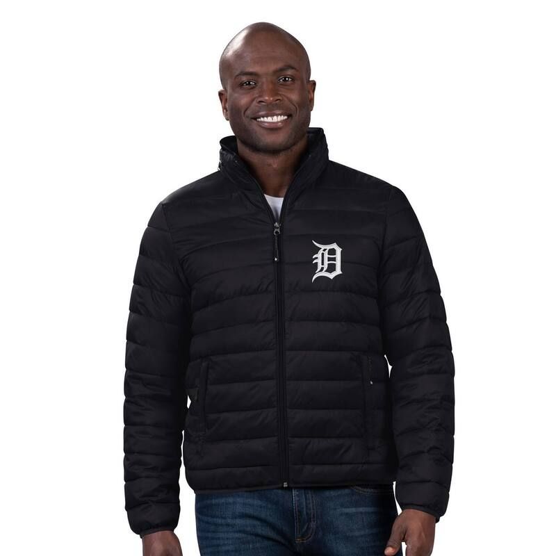 カール バンクス メンズ アウター ジャケット・ブルゾン Mens GIII Sports by Carl Banks Black Detroitigers Packable Neck Pillow FullZipuffer Jacketgr Black ブラ