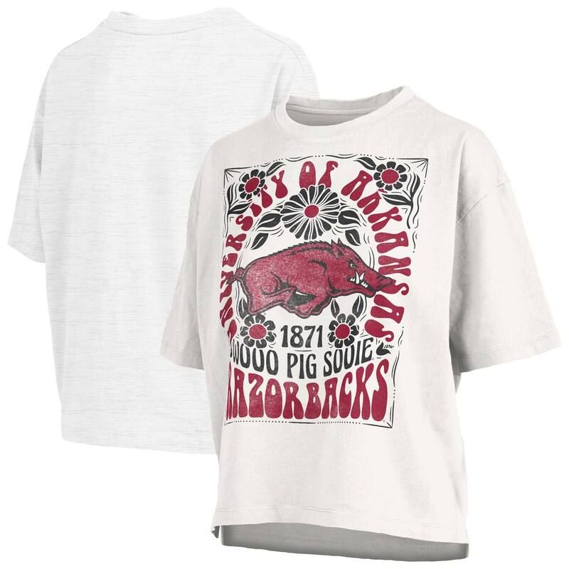 プレスボックス レディース トップス Tシャツ Womens Pressbox White Arkansas Razorbacks Harmony Oversized TShirt Ark White ホワイト