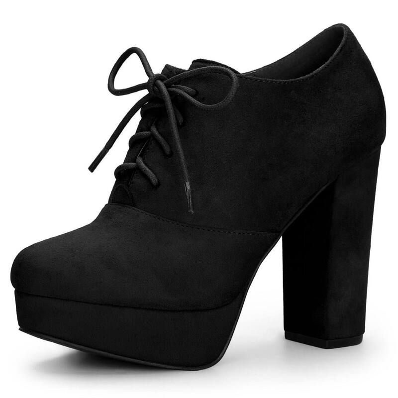 アレグラ ケー レディース シューズ ブーツ・レインブーツ プラットフォーム レース ヒール ALLEGRA K Womens Platform Chunky Heelace Up Booties Black ブラック 15,251円