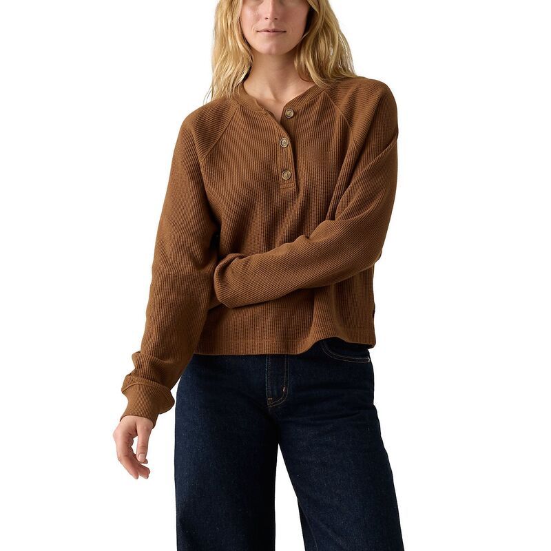 リーバイス レディース トップス Tシャツ Juniors Levis Long Sleeve Henley Shirt Bison 12,735円