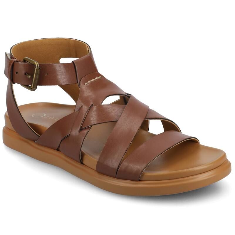 ジャーニー レディース シューズ サンダル Tシャツ Journee Mistee Womenstrappy Sandals Cognac