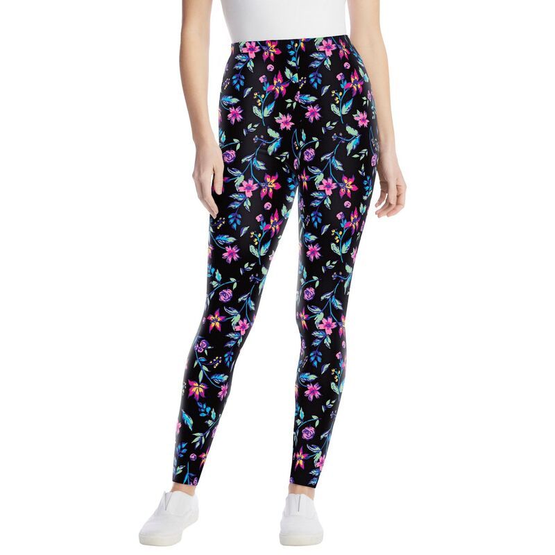 ウーマン ウィズイン レディース ボトムス カジュアルパンツ プラスサイズ プリント コットン Woman Within Womens Plusize Stretch Cotton Printed Legging Multi Graphic Floral マル