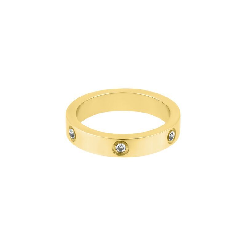 【送料無料】 アドニア レディース リング アクセサリー Adornia Tarnish Resistant Cubic Zirconia Pave Eternity Band Ring Gold Tone