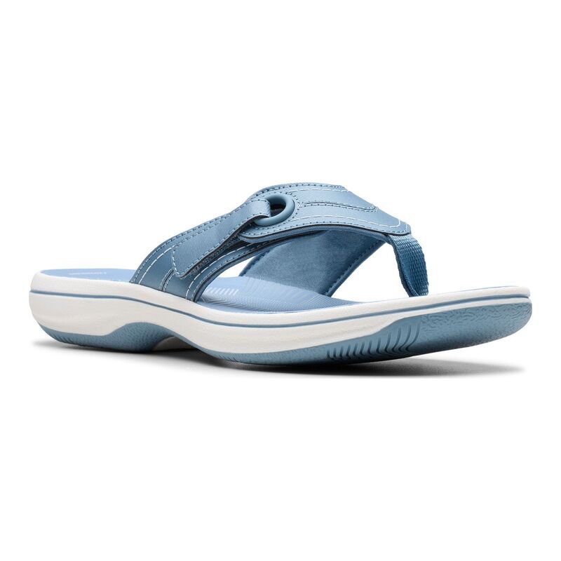 クラークス レディース シューズ サンダル Clarks Cloudsteppers Breeze Reyna Womens Flip Flop Sandals Blue Grey グレー