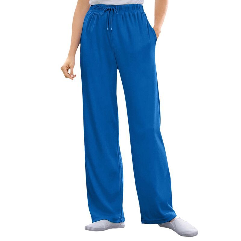 ウーマン ウィズイン レディース ボトムス カジュアルパンツ プラスサイズ トール ニット Woman Within Plusize Tall Sport Knit StraightLeg PullOn Pants Bright Cobalt コバルト