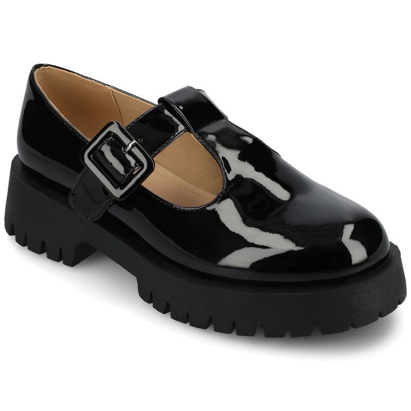 ジャーニー レディース シューズ サンダル Journee Suvi Tru Comfort Foam Womens Mary Jane Flats 
2000
Patent Black ブラック