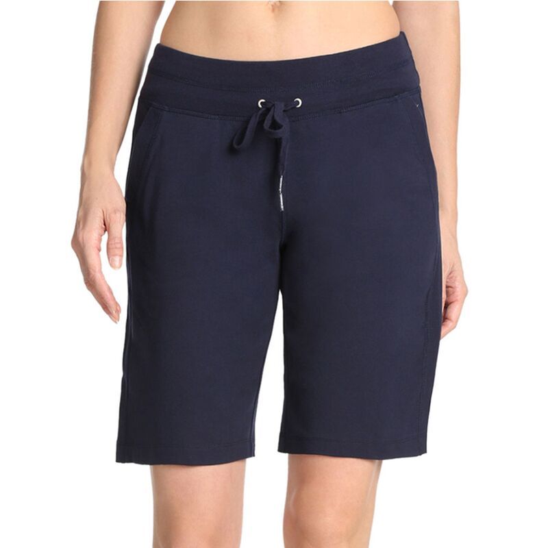 ダンスキン レディース ボトムス ハーフパンツ・ショーツ ショートパンツ ハイウエスト Womens Danskin HighWaisted Bermuda Shorts Midnight Navy ネイビー