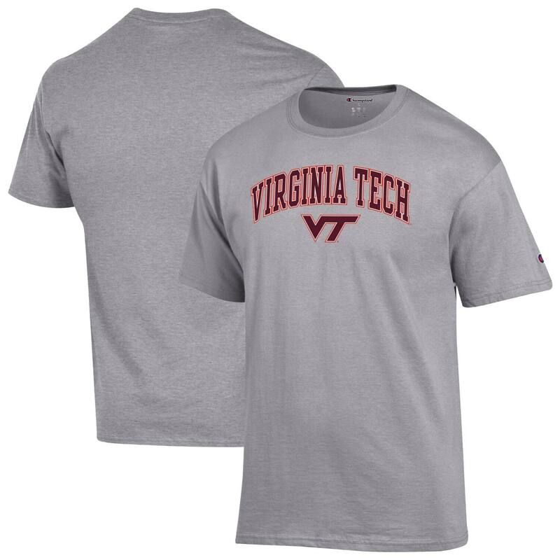 チャンピオン メンズ トップス Tシャツ ロゴ MensChampion Heather Gray Virginia Techokies Arch Over Logo TShirt Vat Grey グレー