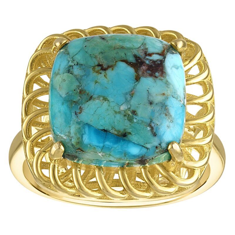 Designs by Gioelli レディース アクセサリー リング Designs by Gioelli Gold Over Sterling Silver 5 Carat Copper Turquoise Ringold Tone ゴールド