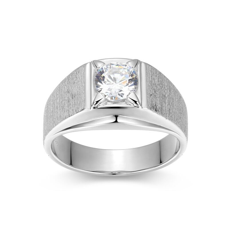 アンブランデッド メンズ アクセサリー リング Unbranded Mensterling Silver Cubic Zirconia Solitaire Ring Sterling シルバー