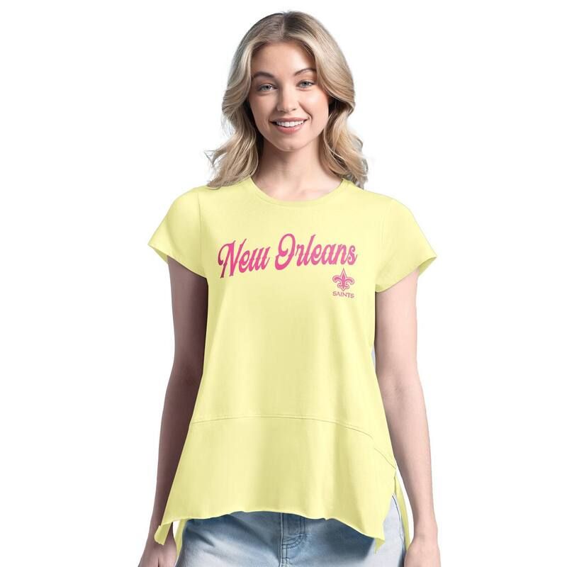 マルガリータビル レディース トップス Tシャツ Womens Margaritaville Yellow New Orleansaints Gametime Is Paradise TShirt Snt Yellow イエロー