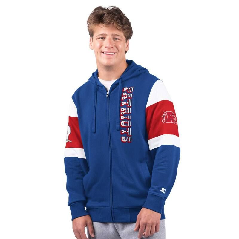 スターター メンズ トップス Tシャツ ヴィンテージ ロゴ パーカー Menstarter Navy New England Patriots Extreme Vintage Logo FullZip Hoodie Pat Navy ネイビー
