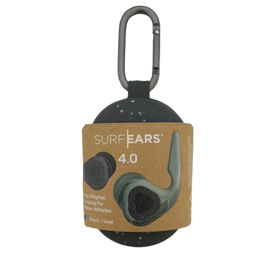 CREATURES OF LEISURE サーフイヤーズ SURF-EARS 4.0 耳栓 (BLACK SAGE) サーフィン ウォータースポーツ 水を遮断 音の聞こえる耳栓 収納ケース付き