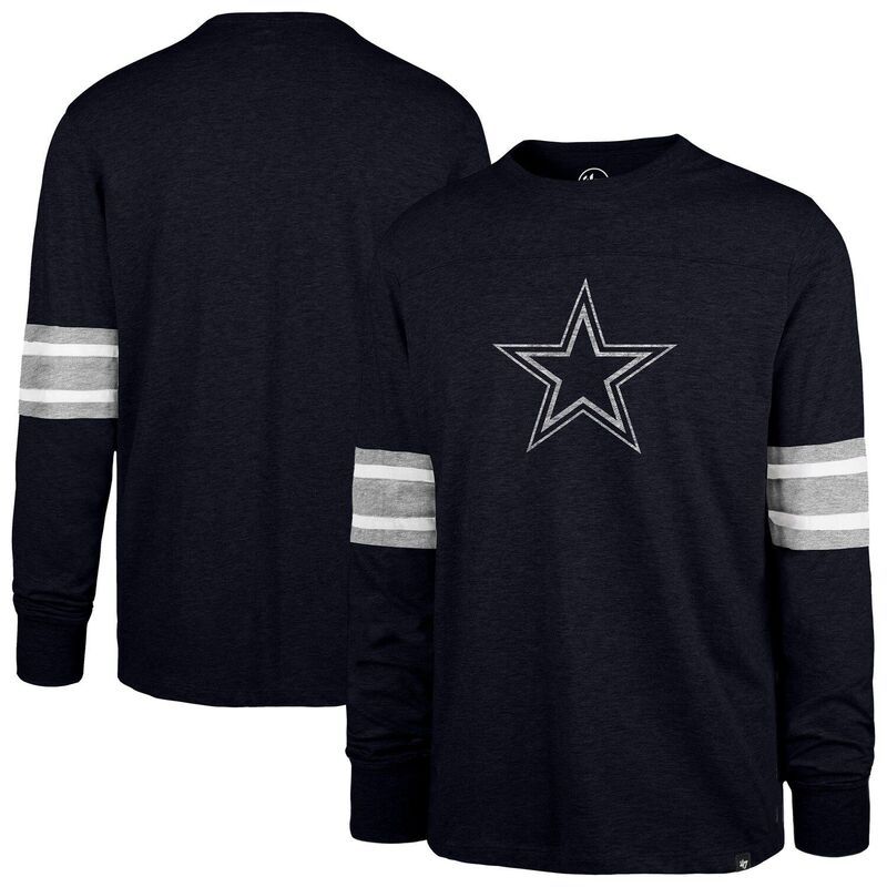 フォーティセブンブランド メンズ トップス Tシャツ 47 Brand Mens 47 Navy Dallas Cowboys Premier Brex Long Sleeve TShirt Cow Navy ネイビー