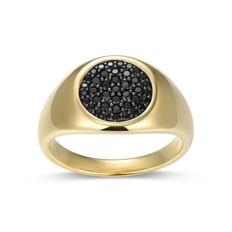 アンブランデッド メンズ アクセサリー リング Unbranded 18k Gold Over Silver Black Spinel Ringold Tone ゴールド
