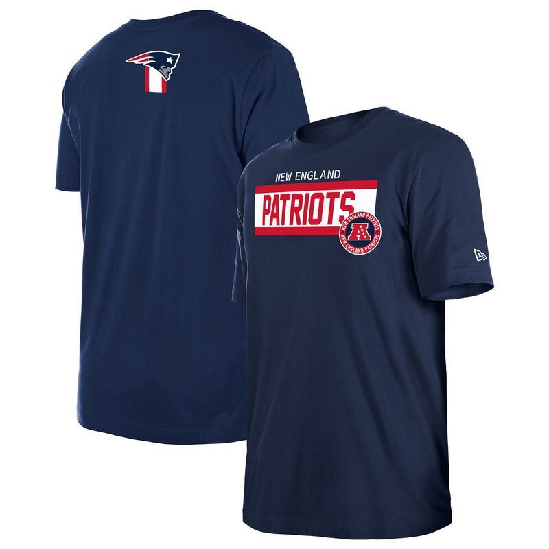 ニューエラ メンズ トップス Tシャツ ダウン Mens New Era Navy New England Patriots 3rdown Domestic TShirt Pat Navy ネイビー