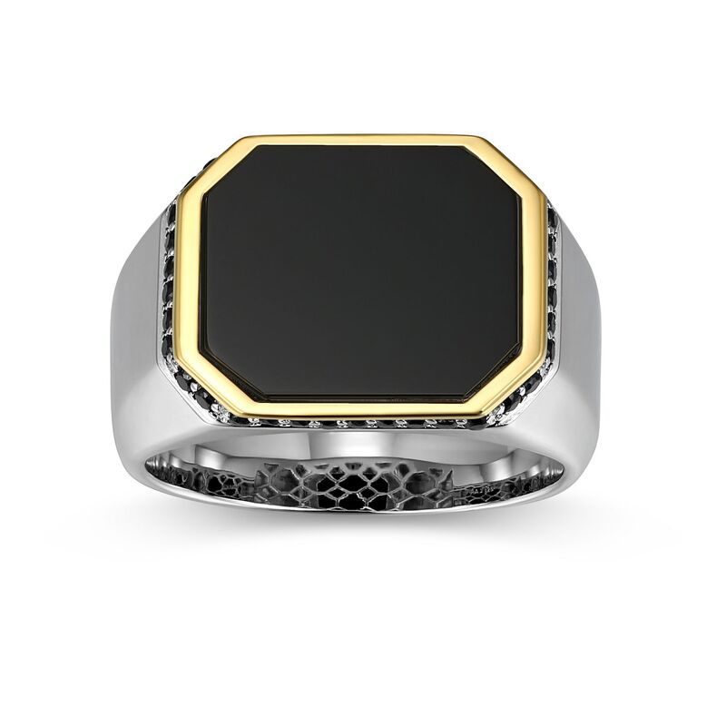 アンブランデッド メンズ アクセサリー リング Unbranded Mensterling Silver Black Onyx Black Sapphire Ring Sterling ブラック