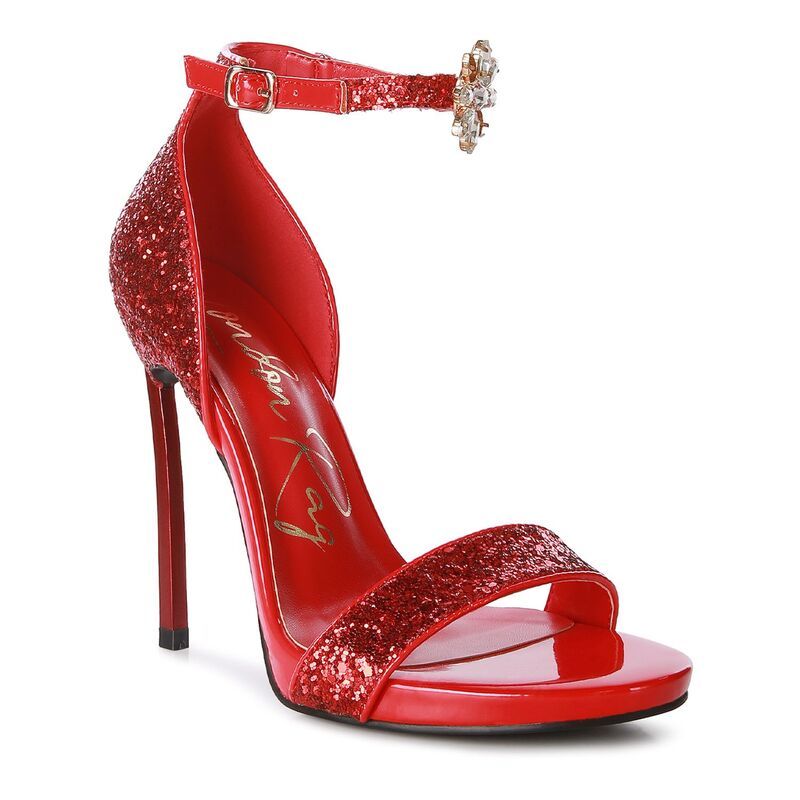 ロンドンラグ レディース シューズ パンプス サンダル ヒール London Rag Straight Fire Womens Glitter Higheel Sandals Red レッド