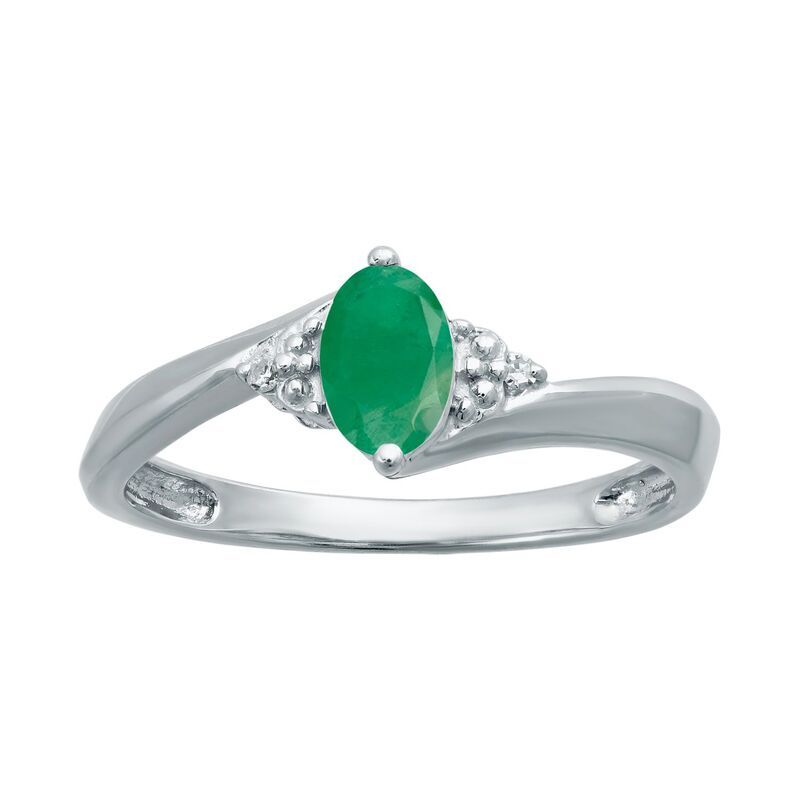 Gemminded レディース アクセサリー リング Gemminded Sterling Silver Gemstone Diamond Accent Ring Emerald エメラルド