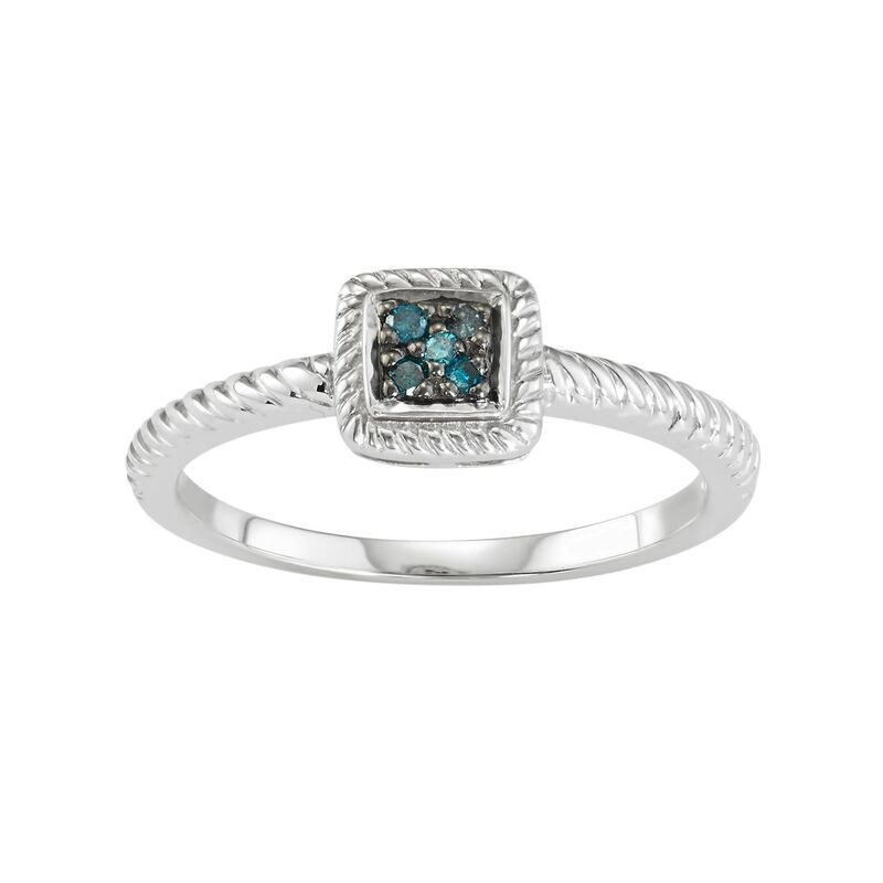 アンブランデッド レディース アクセサリー リング Unbranded Sterling Silver Blue Diamond Accentwist Halo Ring Blue ブルー