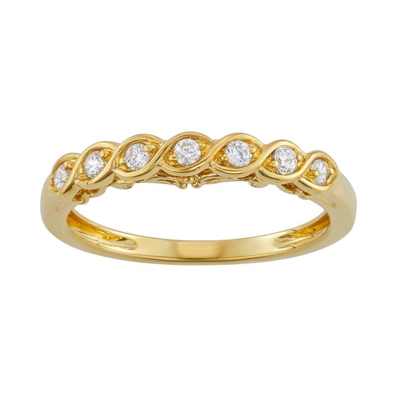 ヴェラウォン レディース アクセサリー リング Simply Vera Wang 14k Gold 17 ctW Diamond Twist Wedding Ring Yellow イエロー