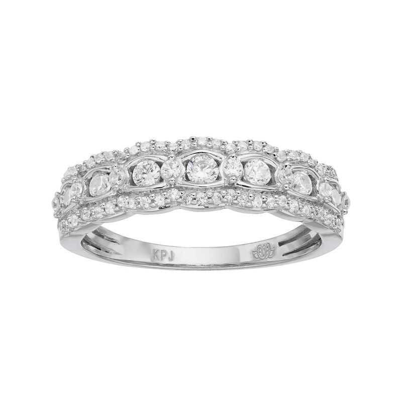 ヴェラウォン レディース アクセサリー リング Simply Vera Wang 14k White Gold 12 CaratW Diamond Scalloped Wedding Ring 14k Whgold ホワイト