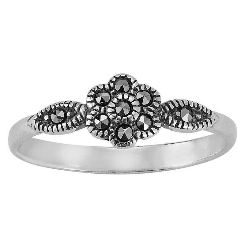 Sunkissed Sterling レディース アクセサリー リング Sunkissed Sterling Oxidized Cubic Zirconia Flowering Silver Tone シルバー