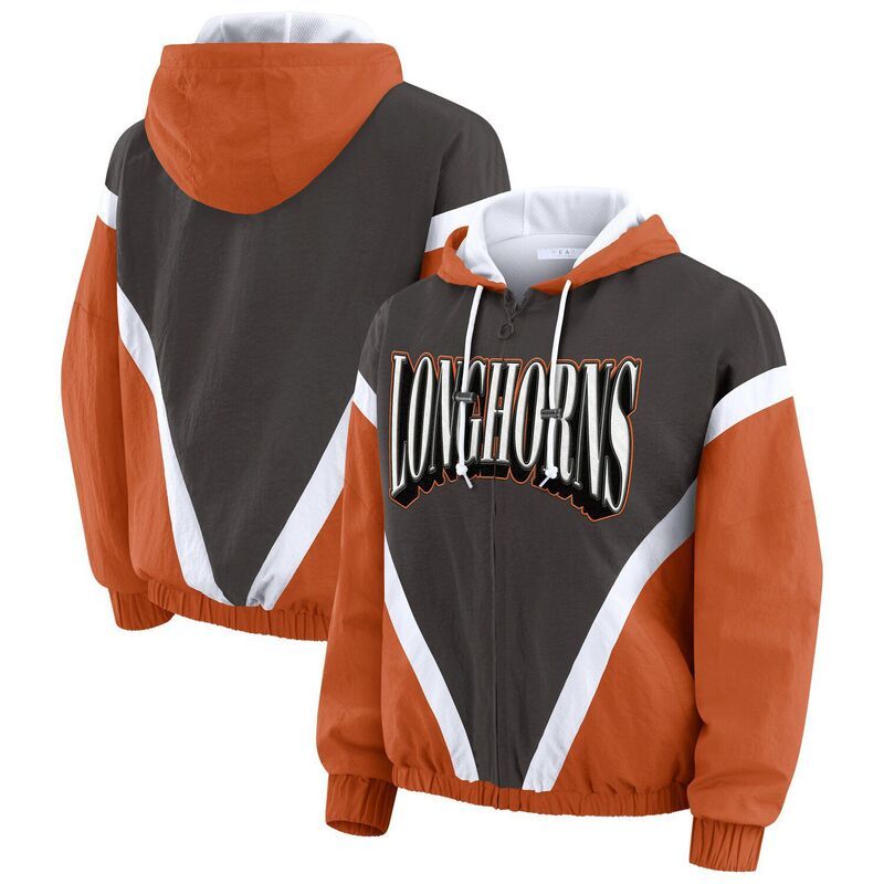 ウェア バイ エリン アンドルーズ レディース アウター ジャケット・ブルゾン カラーブロック Womens WEAR by Erin Andrews Texas OrangeGray Texas Longhorns Colorblock FullZip Wi