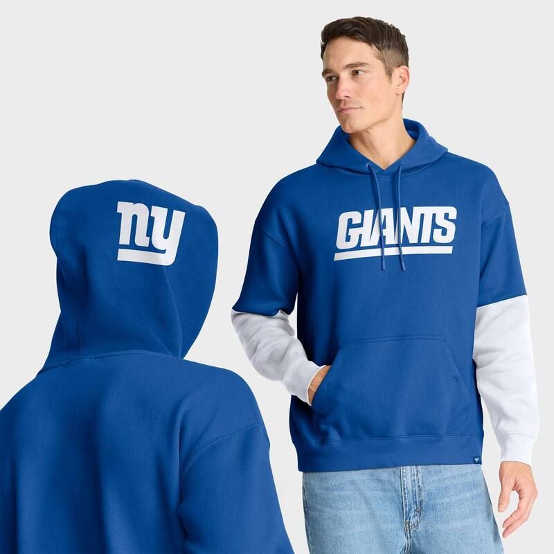 ファナティクス メンズ トップス Tシャツ パーカー Mens Fanatics Royal New York Giants Helmet Pullover Hoodie Gia Blue ブルー