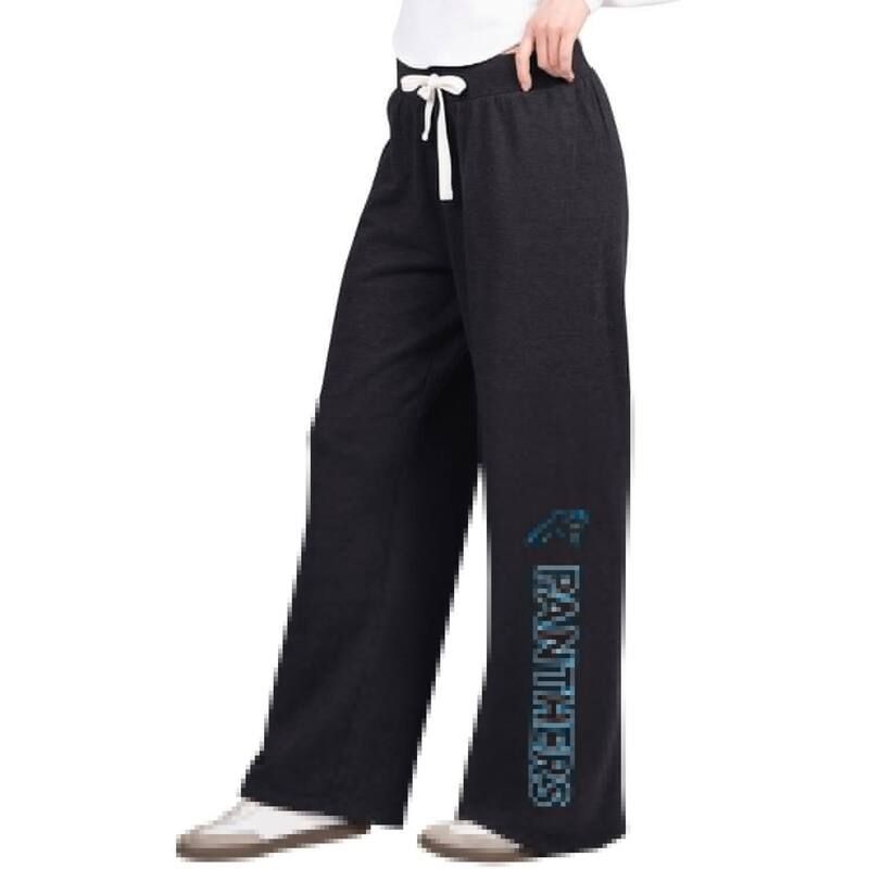 ジースリー フォーハー バイ カール バンクス レディース ボトムス カジュアルパンツ ワイドレッグ スウェットパンツ Womens GIII 4Her by Carl Banks Black Carolina Panthers Field Wide Leg