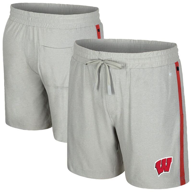 コロシアム メンズ ボトムス ハーフパンツ・ショーツ ショートパンツ Mens Colosseum Gray Wisconsin Badgers Mac Shorts Wis Grey グレー