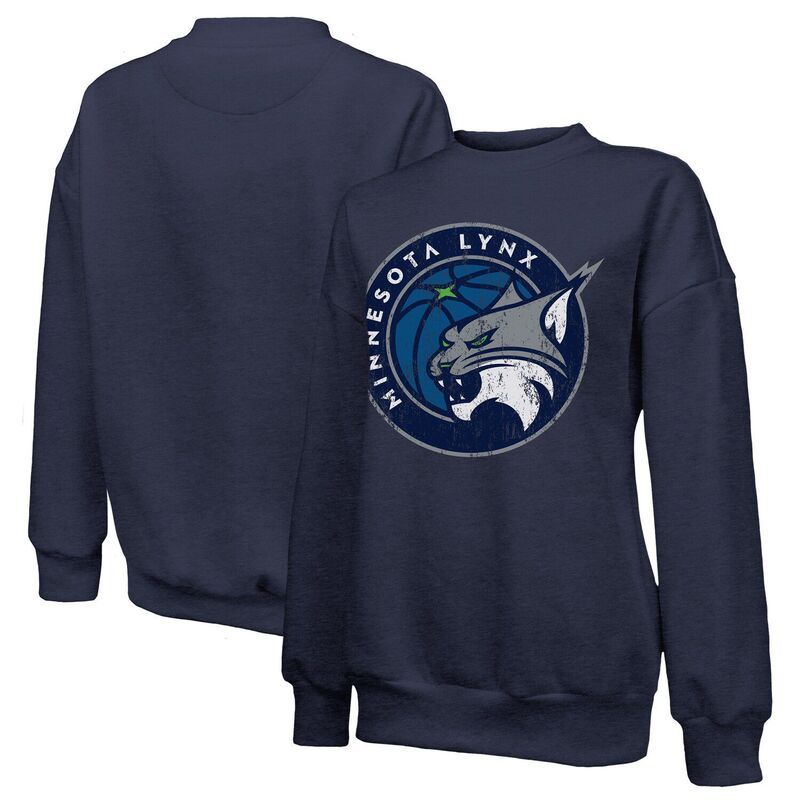 マジェスティック レディース トップス Tシャツ ドロップショルダー スウェット ロゴ Womens Majestic Threads Navy Minnesota Lynx Primary Logo Drop Shoulder TriBlend Pullov