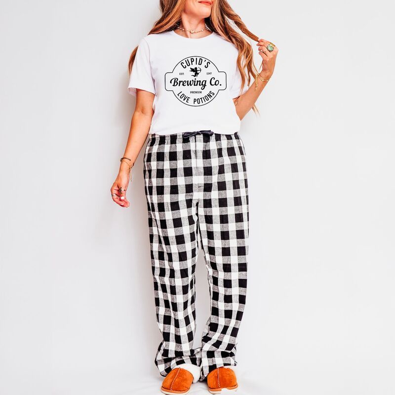 Simply Sage Market レディース アンダーウェア ナイトウェア Simply Sage Market Cupids Brewing Co Plaid Pajama Set White ホワイト