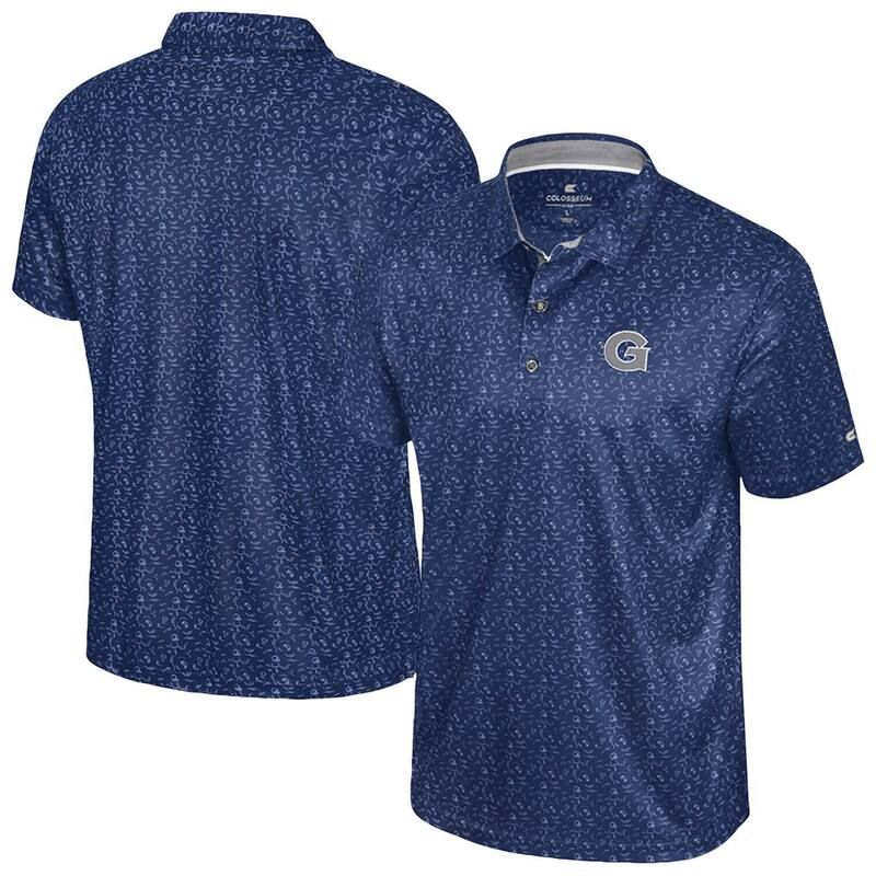 コロシアム メンズ トップス Tシャツ ポロシャツ プリント Mens Colosseum Navy Georgetown Hoyas Football Print Polo Grg Navy ネイビー