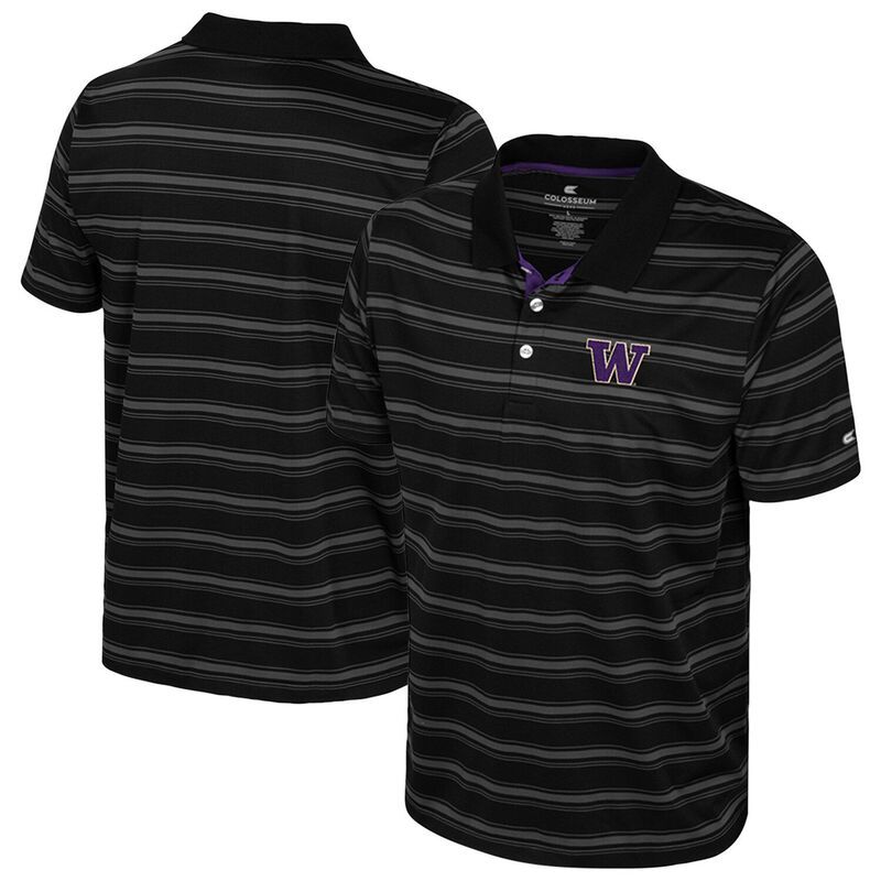 コロシアム メンズ トップス Tシャツ ポロシャツ Mens Colosseum Black Washington Huskies Milk Steak Polo Wsh Black ブラック