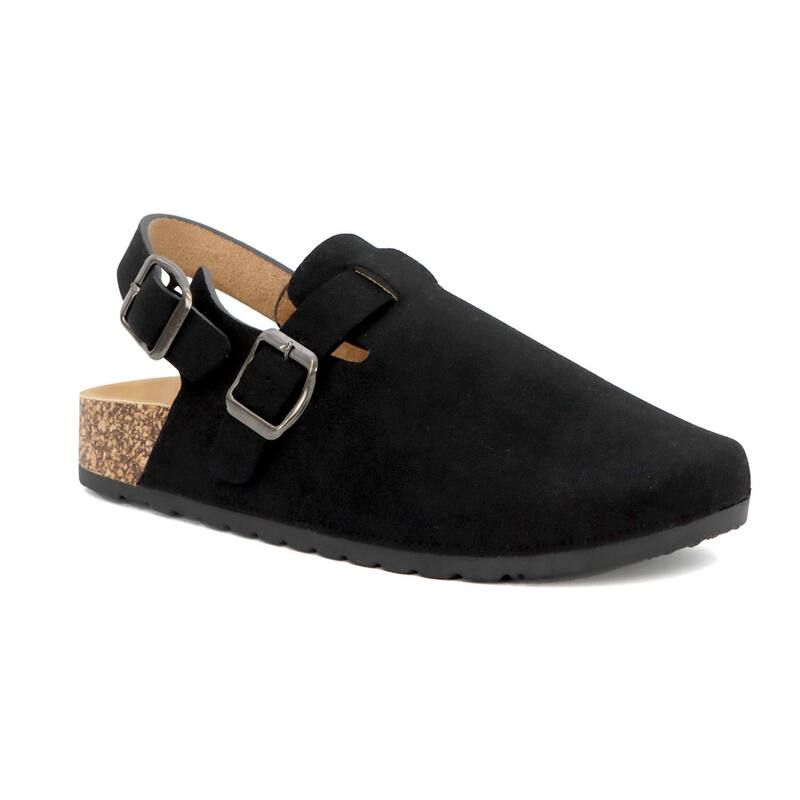 ヨキ レディース シューズ サンダル スエード YOKI GILA147 Womens Faux Suede Clog Backstrap Black ブラック