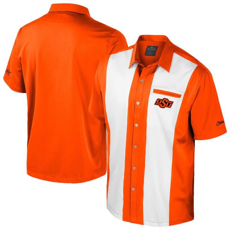 コロシアム メンズ トップス Tシャツ Mens Colosseum Orange Oklahoma State Cowboystrike Bowling ButtonUp Shirt Oks Orange オレンジ