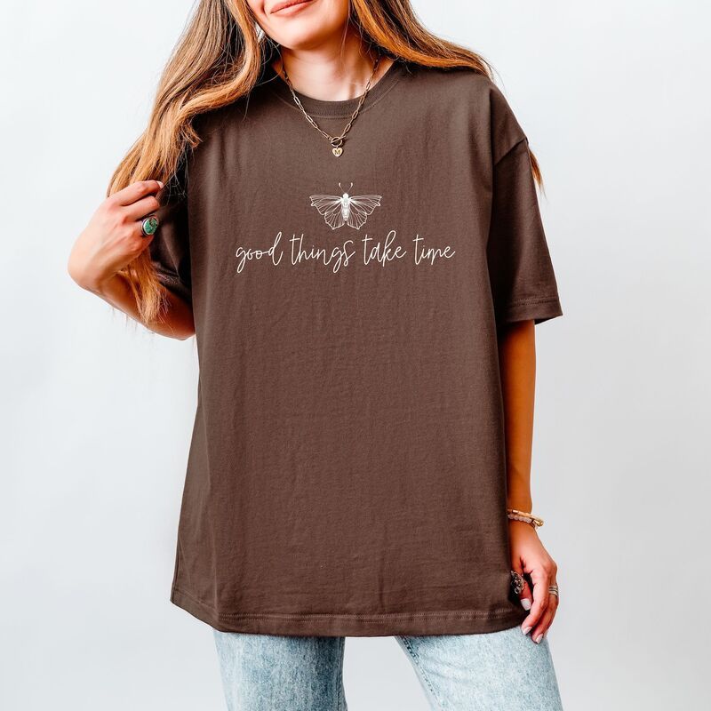 Simply Sage Market レディース トップス Tシャツ Simply Sage Market Good Things Take Time Butterfly Heavyweightee Cocoa ココア