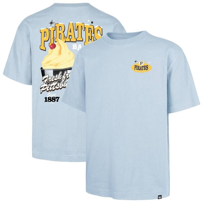 フォーティセブンブランド メンズ トップス Tシャツ 47 Brand Mens 47 Light Blue Pittsburgh Pirates Ice Cream Parlor Foundation TShirt Pir Light クリーム