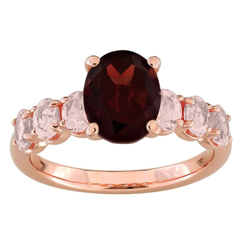ステラ グレース レディース アクセサリー リング Stella Grace Garnet Morganite Gemstone Fashion Ring Rose Tone
