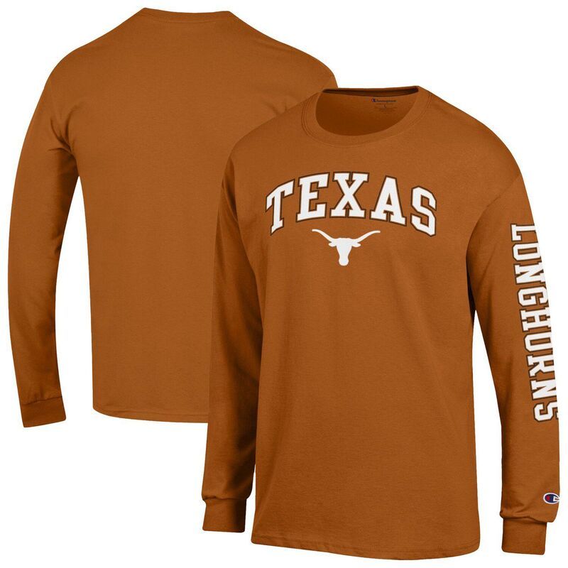 チャンピオン メンズ トップス Tシャツ ロゴ Mens Champion Texas Orange Texas Longhorns Arch Over Logo 2Hit Long Sleeve TShirtex Multi マルチカラー