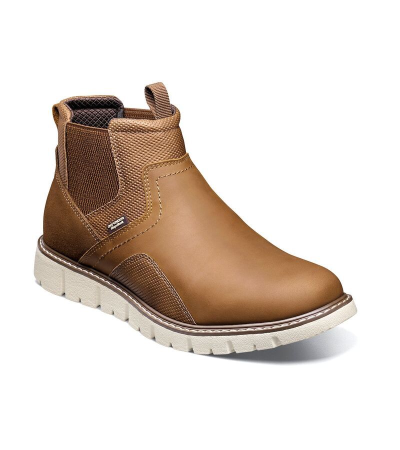 ノンブッシュ メンズ シューズ ブーツ・レインブーツ チェルシー Nunn Bush Karnak Mens Plain Toe Chelsea SlipOn Boots Tan Crazy Horse タン