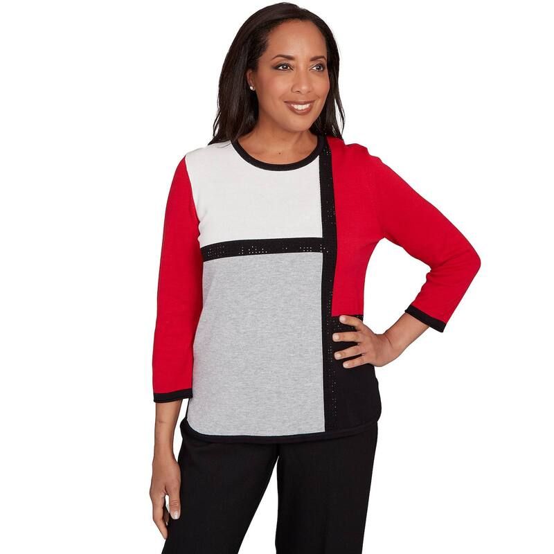 アルフレッド ダナー レディース アウター ニット・セーター カラーブロック Womens Alfredunner Colorblock Long Sleeve Sweatered レッド