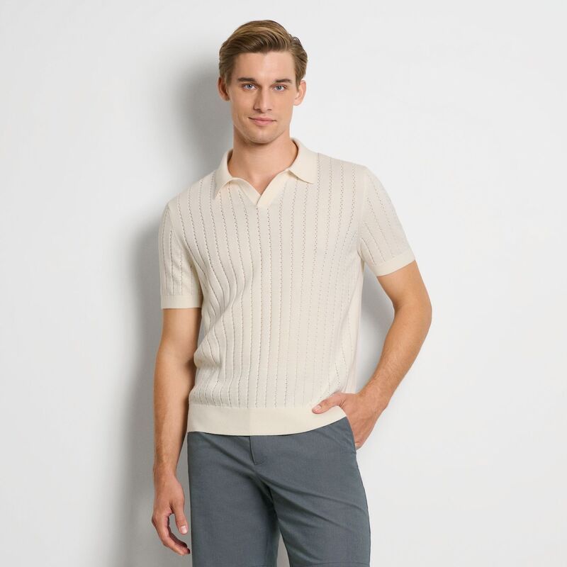 ヴァンハウセン メンズ トップス Tシャツ ポロシャツ セーター Mens Van Heusen Smartemp Johnny Collar Polo Sweater Egret