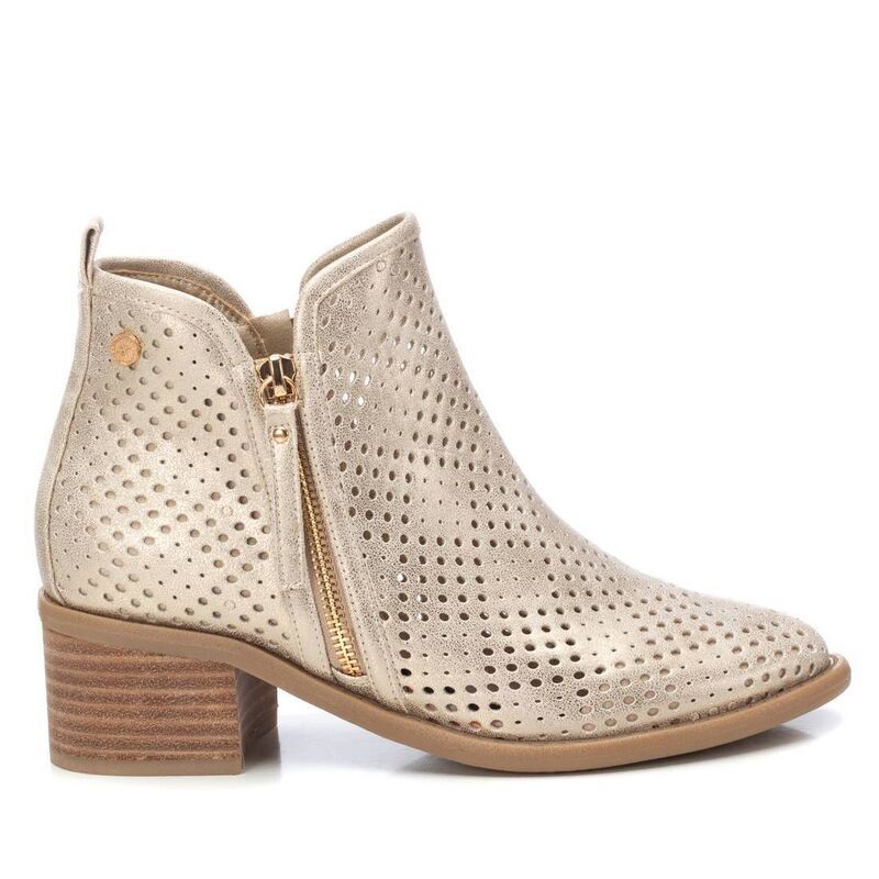 キシタイ レディース シューズ ブーツ・レインブーツ Xti Womens Italian Western Booties With side Zipper 143961 Gold ゴールド