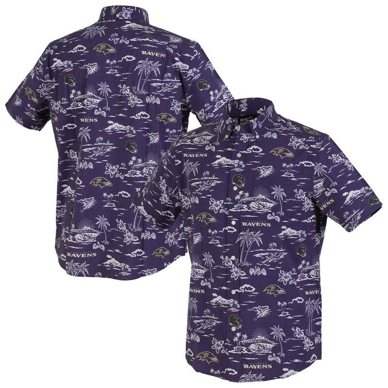 レインスプーナー メンズ トップス Tシャツ ダウン Mens Reyn Spooner Purple Baltimore Ravens Kekai Performance ButtonDown Shirt Rav Purple パープル
