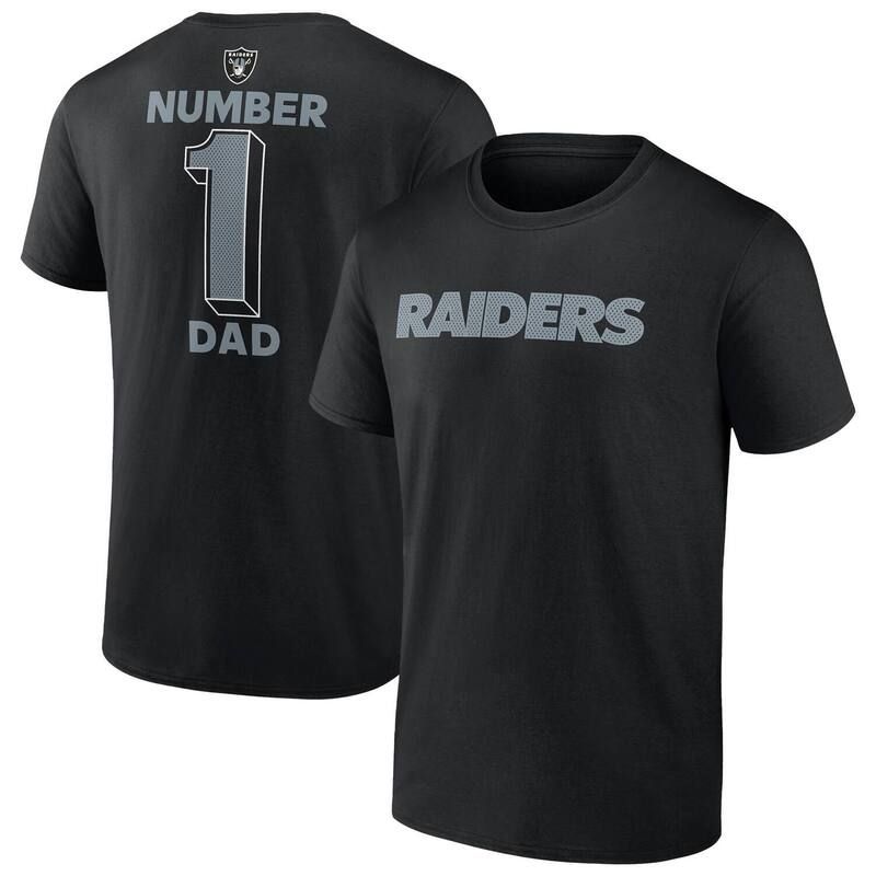 ファナティクス メンズ トップス Tシャツ トール MensFanatics Black Las Vegas Raiders Big Tall Number One Dad TShirt Lvr Black ブラック