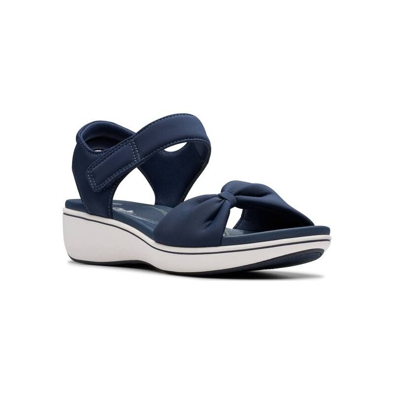 クラークス レディース シューズ サンダル Clarks BreezeRae Sara Womens Cushioned SlipOn Sandals Blue ブルー
